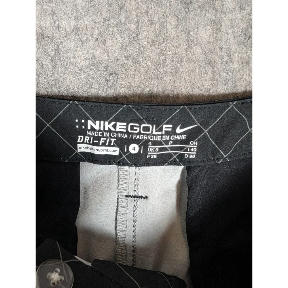 Nike Golf Dri-FIT Shorts Mens Black White Grid Geometric Athletic 6086